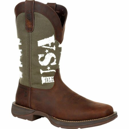 DURANGO Rebel by Army Green USA Print Western Boot, BROWN/ARMY GREEN, M, Size 13 DDB0313
